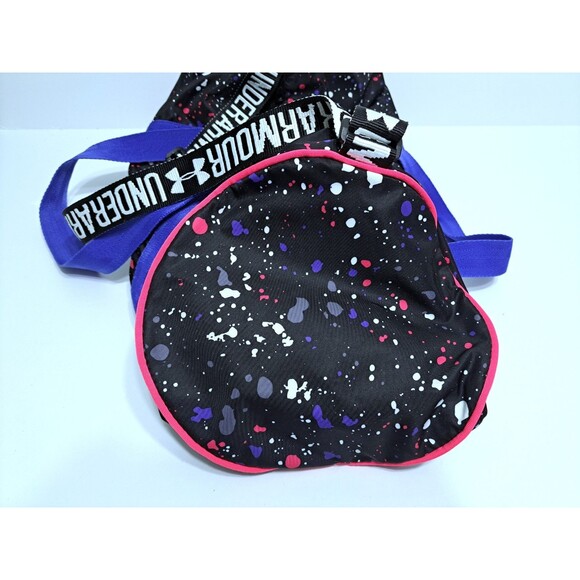 Under Armour Paint Splatter Duffel Gym Travel Weekend Black Womens Yoga Bag - Picture 5 of 6